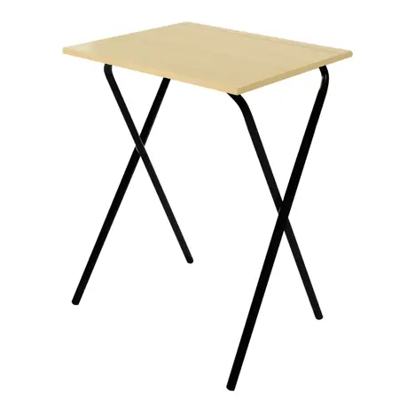 Folding Frame Exam Desk - W525 x D600 x H710mm - Black Legs - Kobey Ash